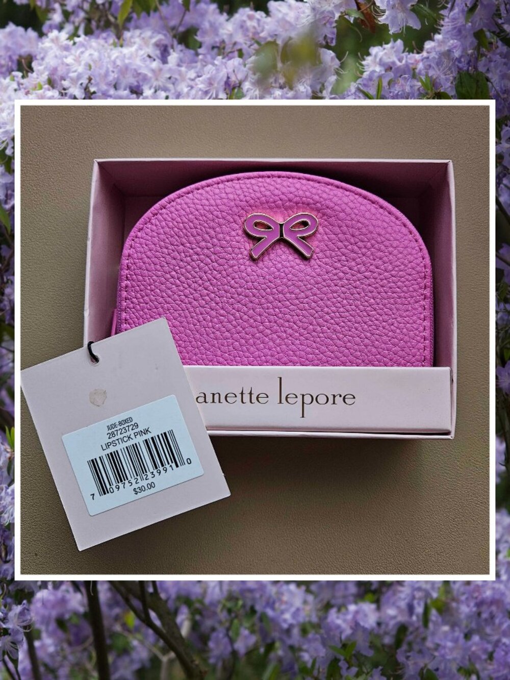 NWT | Pink Nanette Lepore Zip Wallet + Key Rink